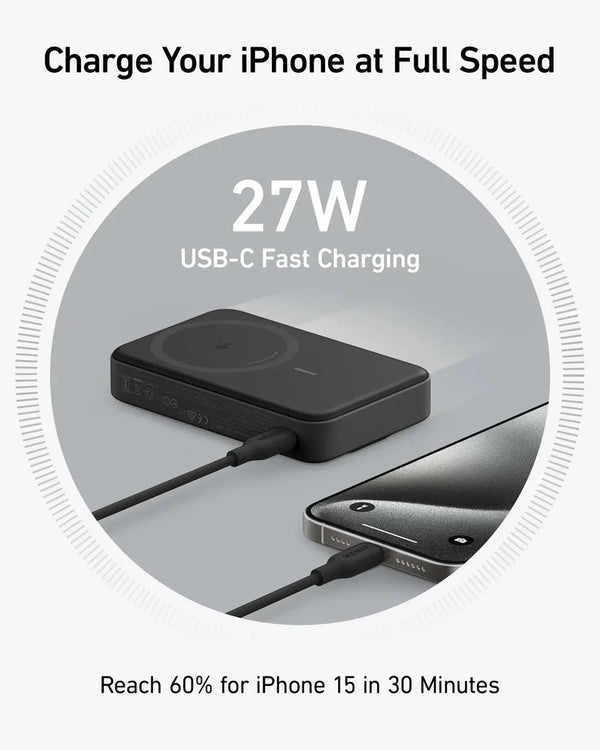 Anker Power Bank MagGo 10000mAh Qi2 Certified 15W Portable Charger A1654