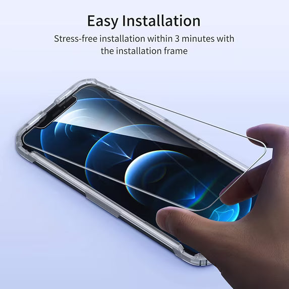 UNBREAKcable 2 Pack Screen Protector for iPhone 12/12 Pro, Oleophobic Tempered Glass with Easy Installation Tool
