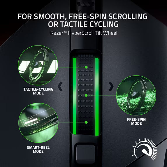 Razer Basilisk V3 Ergonomic Wired Gaming Mouse with 26K DPI Optical Sensor, 11 Programmable Buttons, Chroma RGB and HyperScroll Tilt Wheel - Black