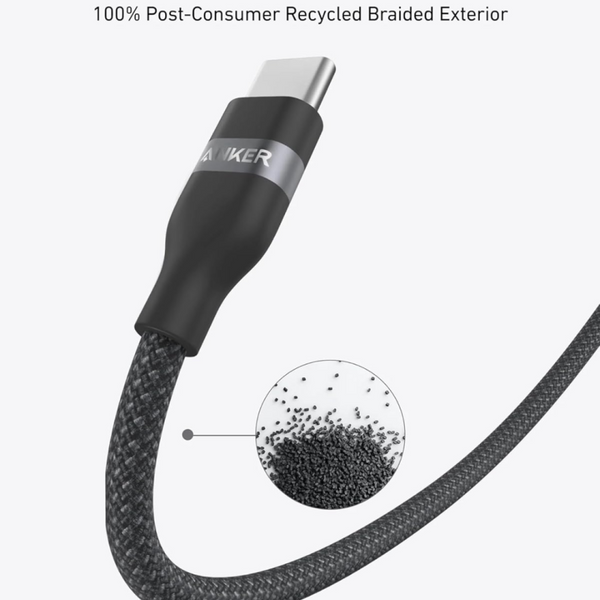 Anker 240W USB-C to USB-C Cable Upcycled & Braided with Ultra-Fast Charging - 3.3ft