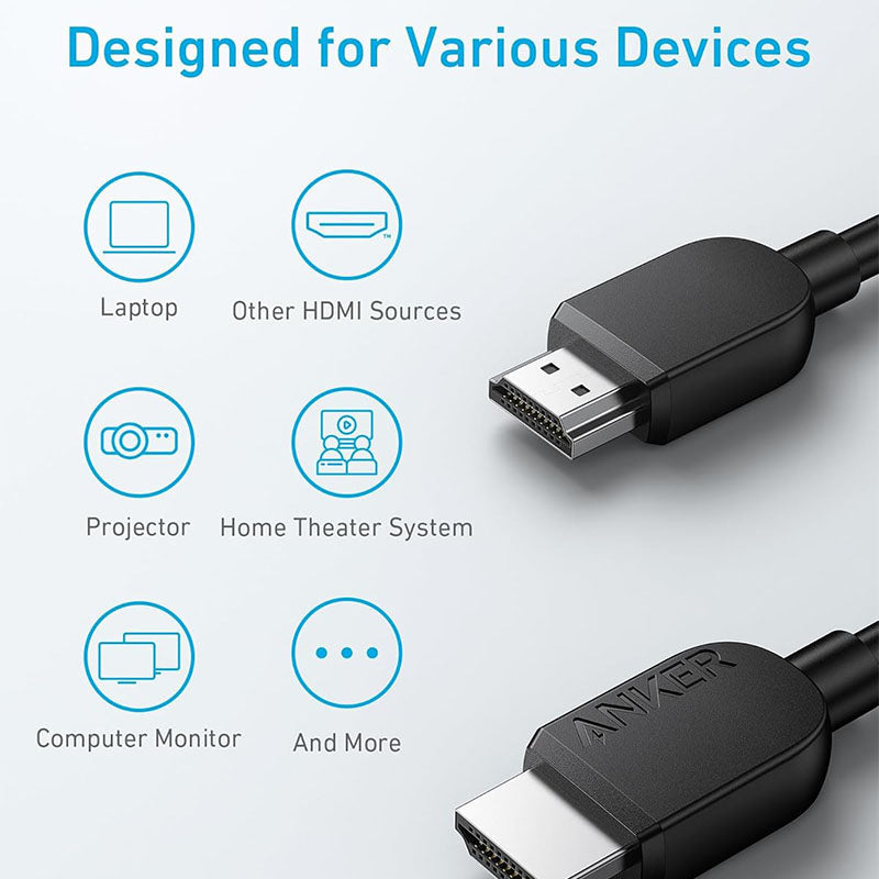 Anker Ultra High-Speed HDMI Cable 8K 60Hz 48Gbps Certified HDMI 2.1 Cable 4K 120Hz