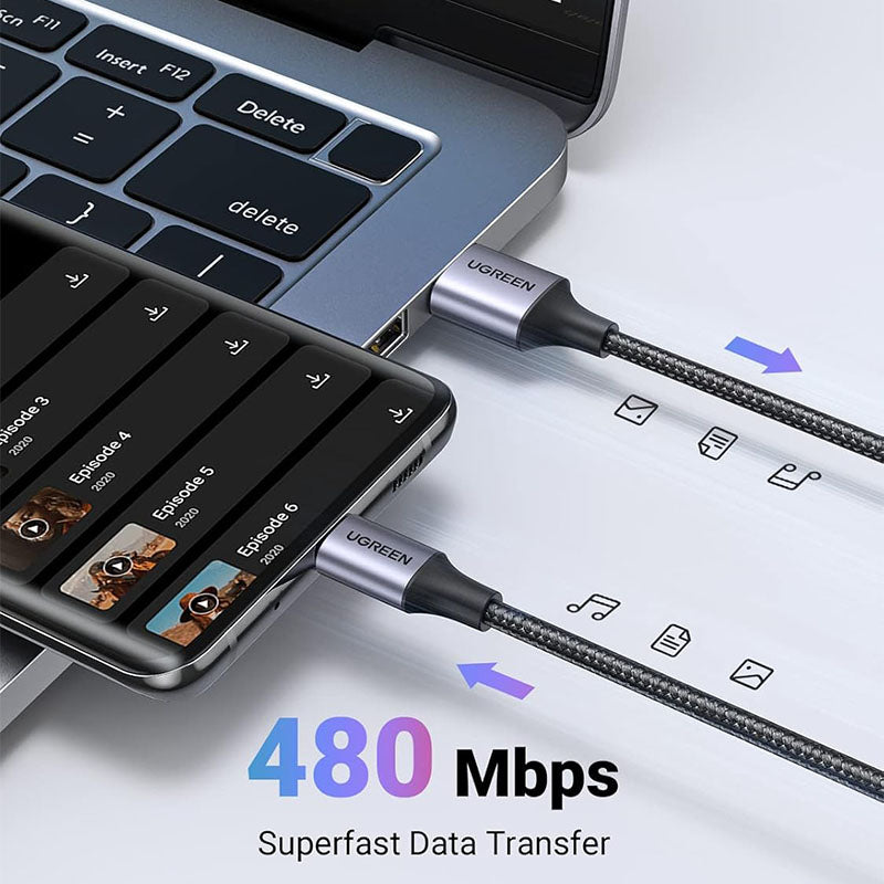 Ugreen USB-A to USB-C Fast Charging Cable - 1m - Black