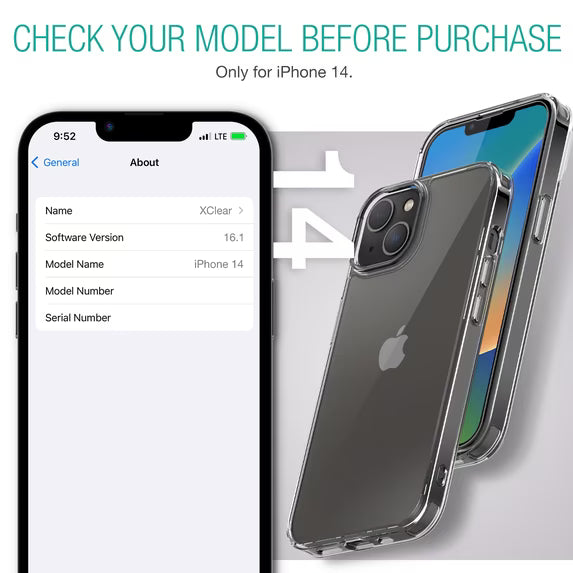 XClear (4 in 1 Bundle) For iPhone 14 : 3-Pack Screen Protector & 1pc Clear Case - Clear