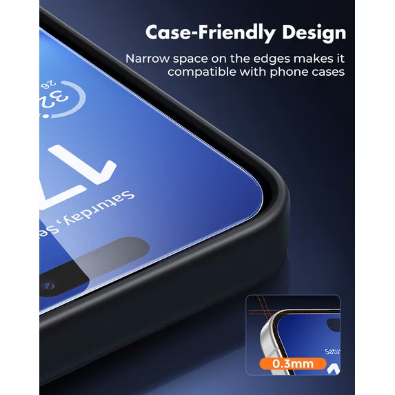 Unbreakable Screen Protector for iPhone 17 Pro, 3 Pack Tempered Glass Screen Protector, 9H Anti‑Scratch, Alignment Frame, HD Clear, Case Friendly