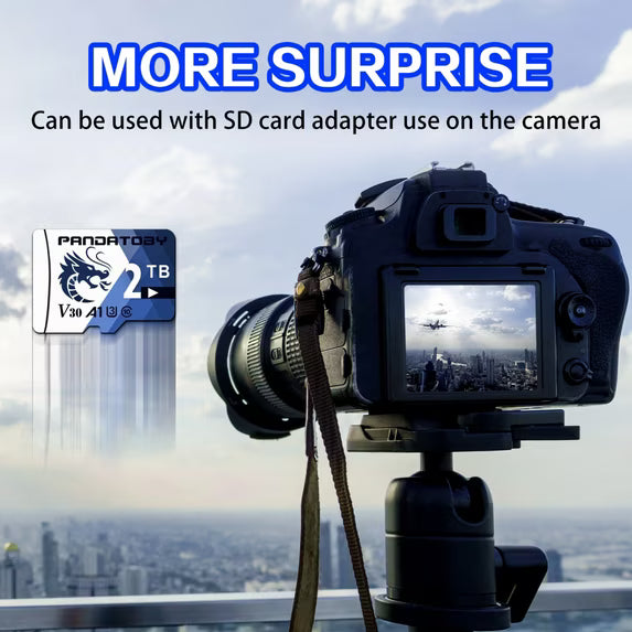 2T Micro SD Card Class 10 , UHS-I, C10, U3, V30, 4K, Large Capacity Full HD Memory Card Suitable For Smartphones, Cameras, Computers, Gaming And Other Android Devices