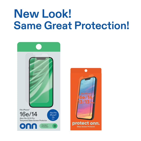 Onn Glass Screen Protector for iPhone 17e / iPhone 16e / iPhone 14 / iPhone 13 / iPhone 13 Pro
