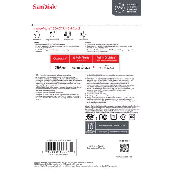 SanDisk 256GB ImageMate SDXC UHS-1 Flash Memory Card