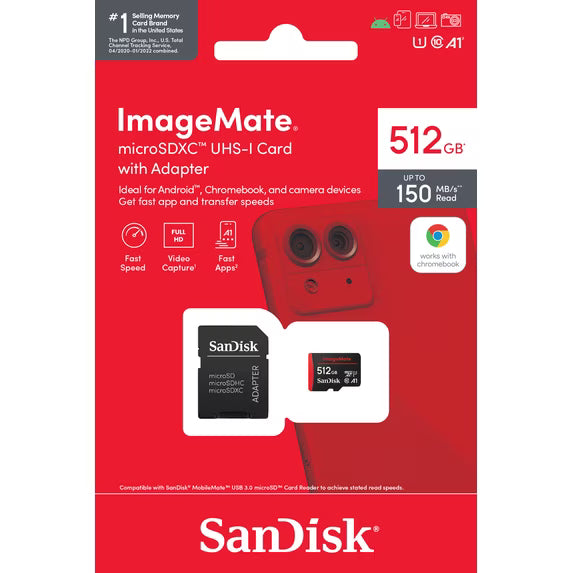 SanDisk 512GB ImageMate microSDXC UHS I Flash Memory Card