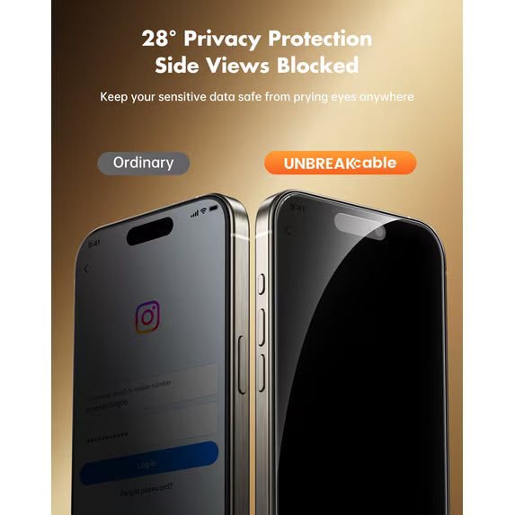 Unbreakable 2 Pack Privacy Screen Protector for iPhone 16 Pro Max, Tempered Glass Screen Protector for iPhone 16 Pro Max, 9H Scratch Resistant, HD Clarity, Easy Install, Case Friendly