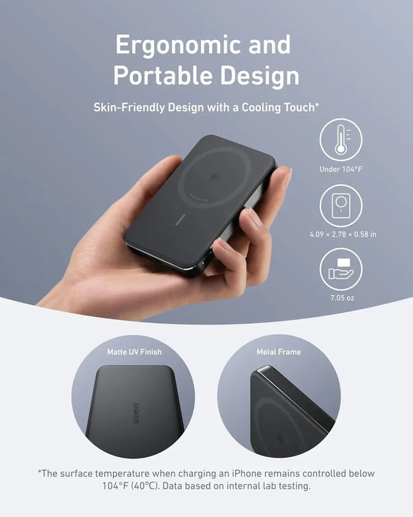 Anker MagGo Ultra-Slim 10000mAh Qi2 Certified 15W Power Bank A1664