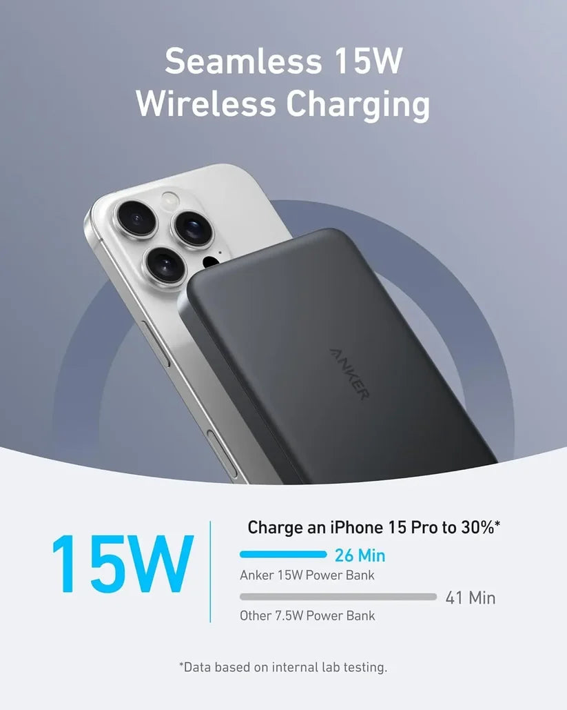 Anker MagGo Ultra-Slim 10000mAh Qi2 Certified 15W Power Bank A1664