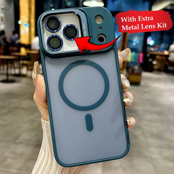 iPhone 17 Pro Max - Linex Matte Magnetic Lens Holder Case with Metal Lens Kit