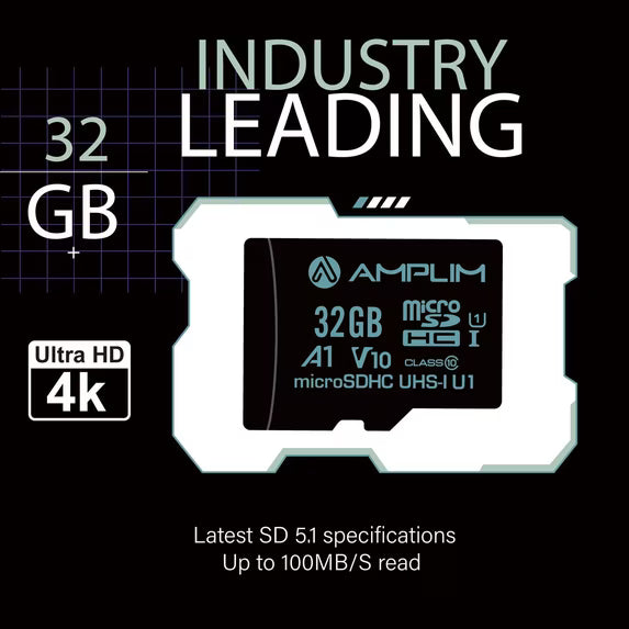 Amplim 32GB MicroSD Card, 2 Pack Micro SD Memory Plus Adapter, MicroSDHC Class 10 UHS-I U1 V10 TF