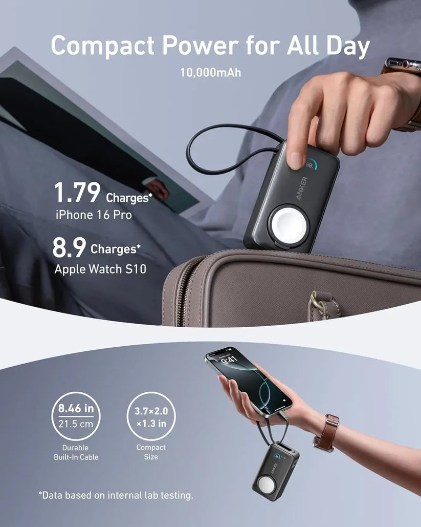 Anker MagGo Power Bank 35W Max PD 10000mAh for Apple Watch A1657