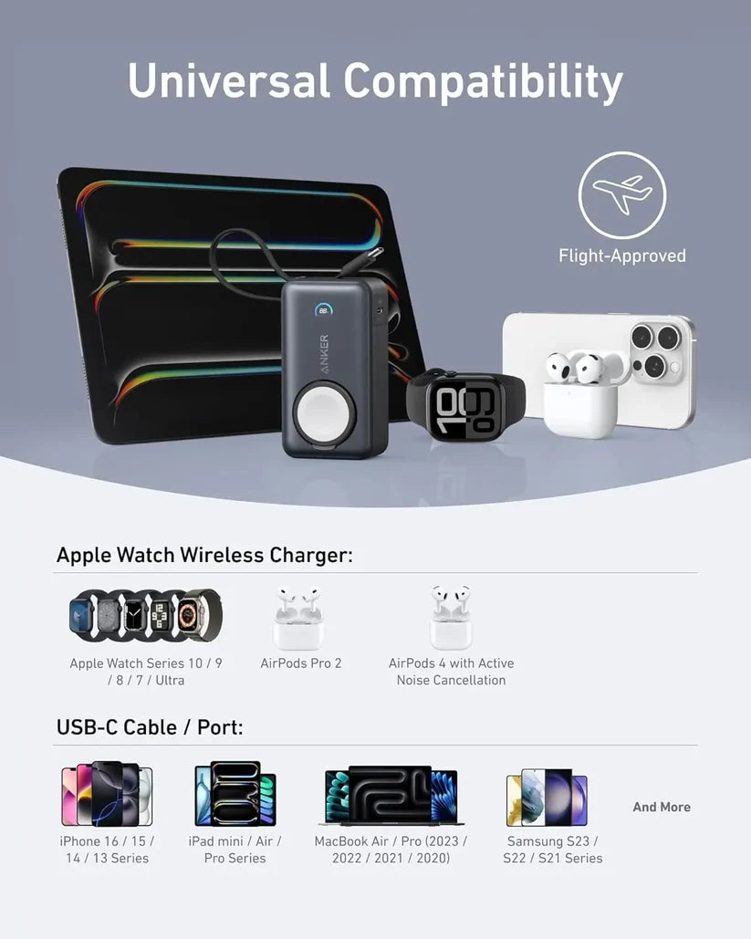 Anker MagGo Power Bank 35W Max PD 10000mAh for Apple Watch A1657