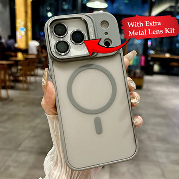 iPhone 17 Pro Max - Linex Matte Magnetic Lens Holder Case with Metal Lens Kit