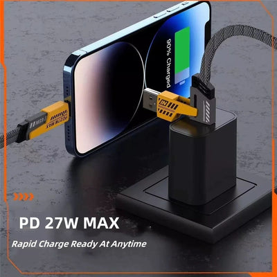 4-in-1 Multi Charging Cable (1M) – Nylon Braided USB A/C to USB-C & Lightning – 65W PD Fast Charging, Universal Sync Cord