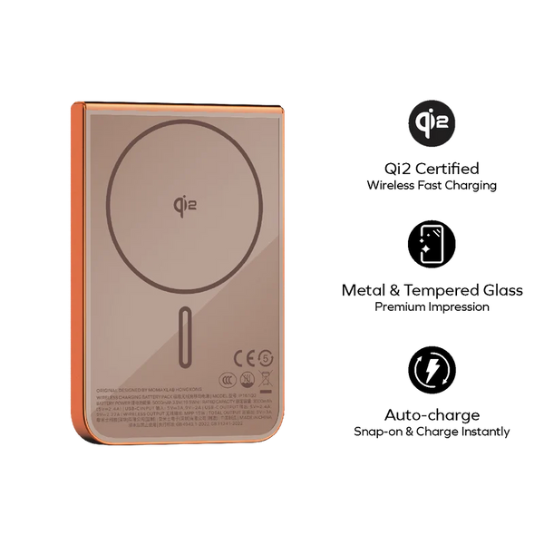 [CCC Certified] Momax IP161 Qi2 5000mAh Magnetic Wireless Powerbank | 8.6mm Ultra Slim