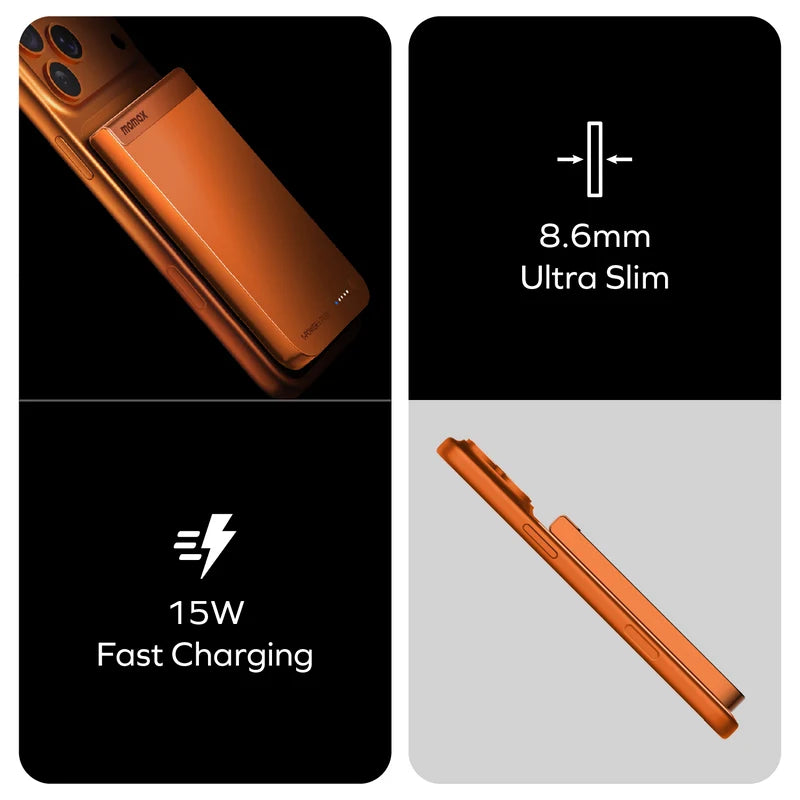 [CCC Certified] Momax IP161 Qi2 5000mAh Magnetic Wireless Powerbank | 8.6mm Ultra Slim