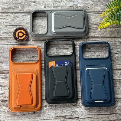 iPhone 17 Pro Max RockGuard Branded Leather Wallet Case with Stand Function