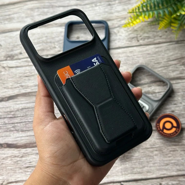 iPhone 17 Pro Max RockGuard Branded Leather Wallet Case with Stand Function