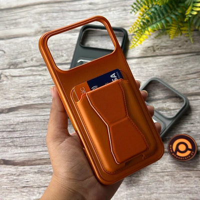 iPhone 17 Pro Max RockGuard Branded Leather Wallet Case with Stand Function