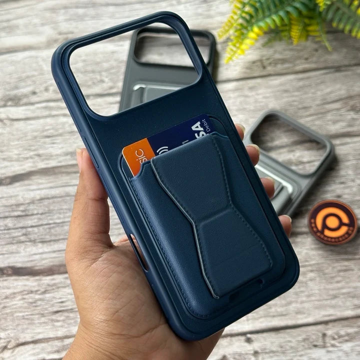 iPhone 17 Pro Max RockGuard Branded Leather Wallet Case with Stand Function