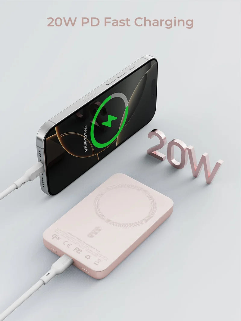 Aukey PB-MS08 MagFusion M Qi2 10000mAh Ultra Slim Magnetic Wireless Power Bank (24 Months Warranty)