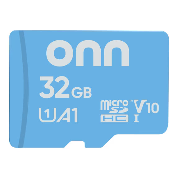 onn 32GB C10 U1 V10 A1 microSDHC Flash Memory Card with Adapter, for Phones, Tablets & Drones