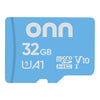 onn 32GB C10 U1 V10 A1 microSDHC Flash Memory Card with Adapter, for Phones, Tablets & Drones
