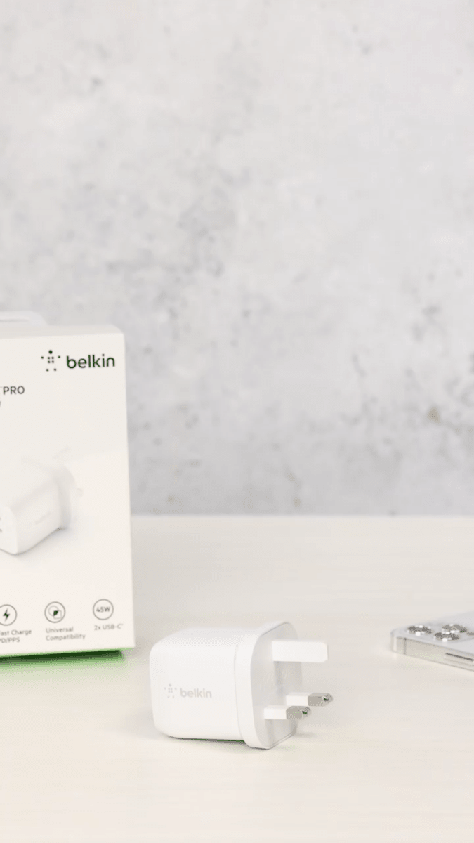 Belkin 45W Dual USB-C Wall Charger – PD 3.0 Fast Charging Adapter