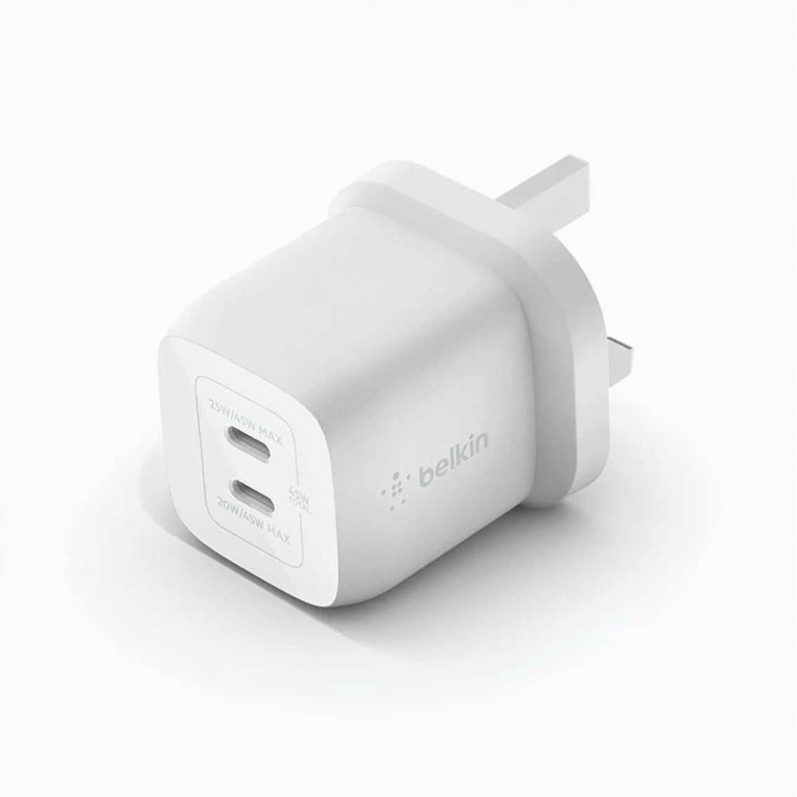 Belkin 45W Dual USB-C Wall Charger – PD 3.0 Fast Charging Adapter