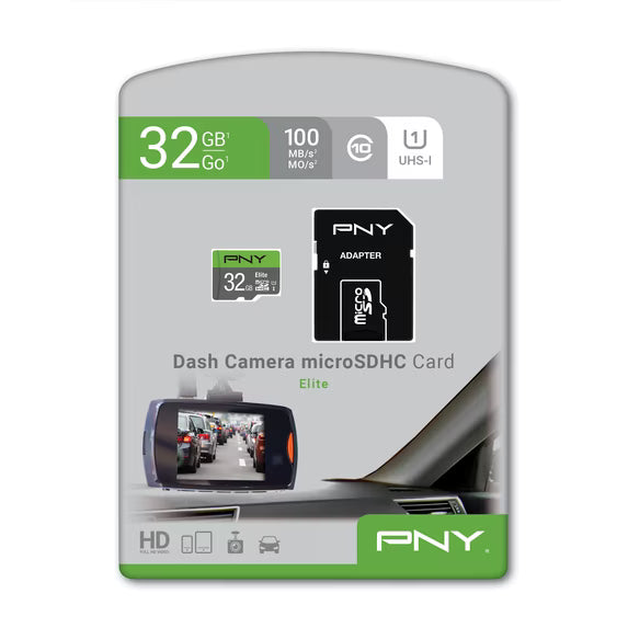 PNY Elite 32GB Micro SDHC Flash Memory Card with SD Adapter