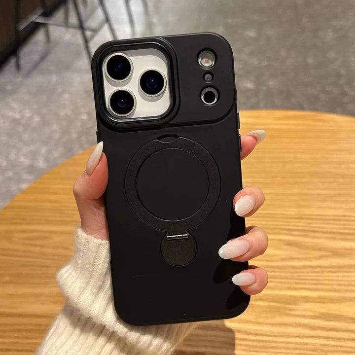 iPhone 17 Pro Max - EliteMag Hybrid Silicone Case with 360° Magnetic Rotating Stand