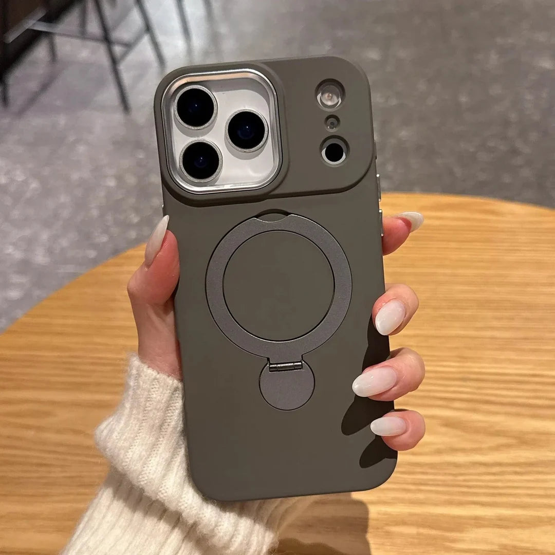 iPhone 17 Pro Max - EliteMag Hybrid Silicone Case with 360° Magnetic Rotating Stand