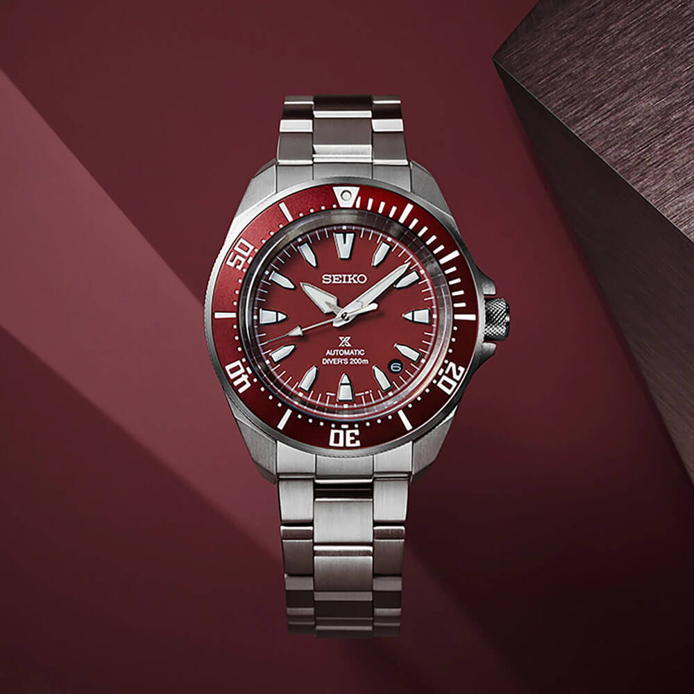 Seiko Prospex Collection Automatic Diver Watch - Stainless/Red