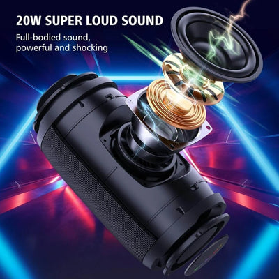 ZEALOT S49 Waterproof Bluetooth Speaker – RGB Lights, 360° Stereo Sound, Wireless
