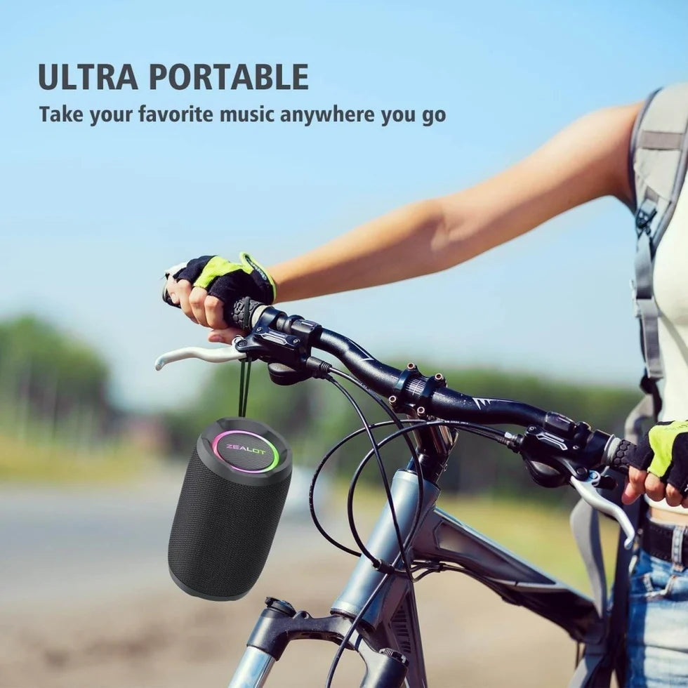 ZEALOT S49 Waterproof Bluetooth Speaker – RGB Lights, 360° Stereo Sound, Wireless