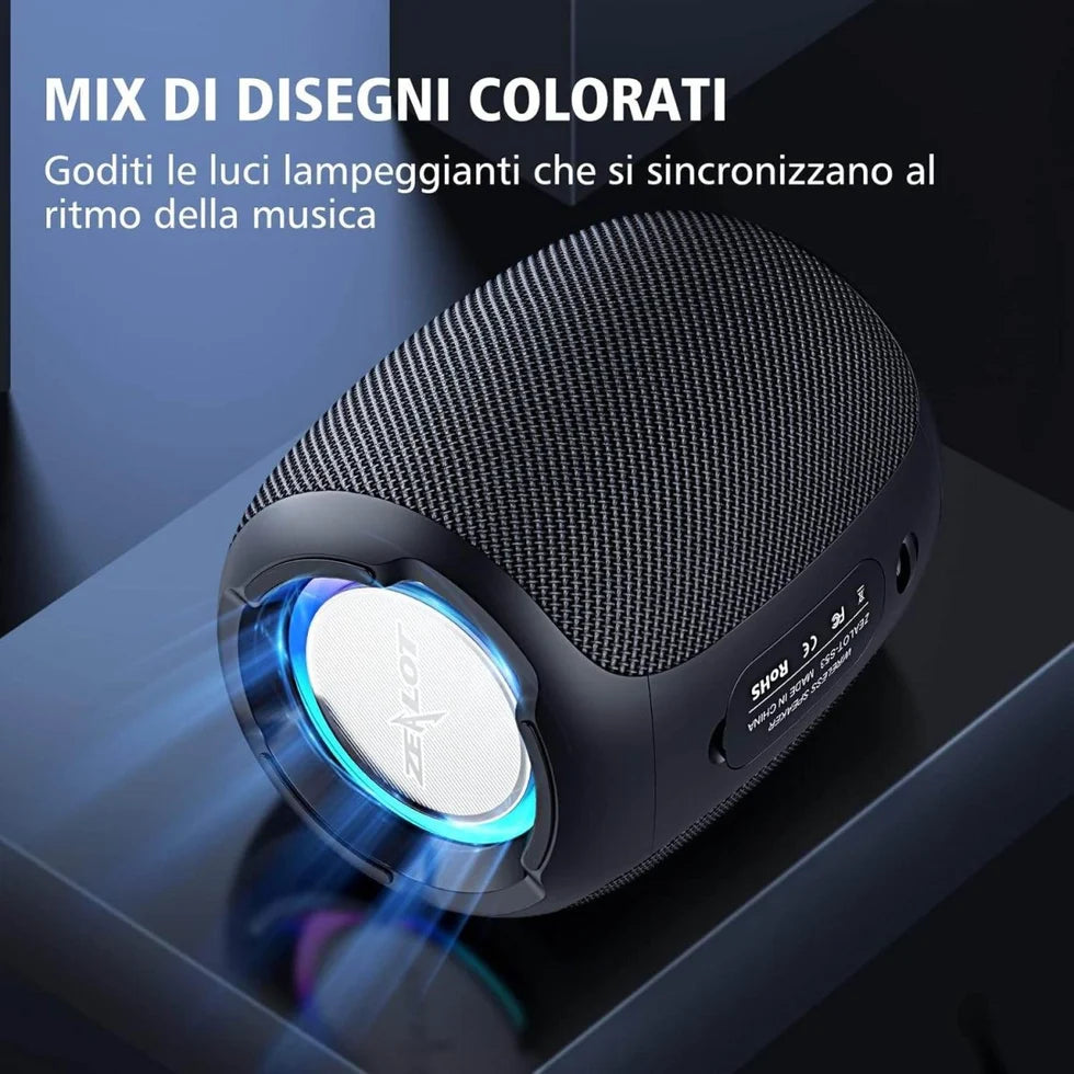 ZEALOT S53 Portable Bluetooth Speaker – Wireless, Dynamic Party Lights, IPX6 Waterproof