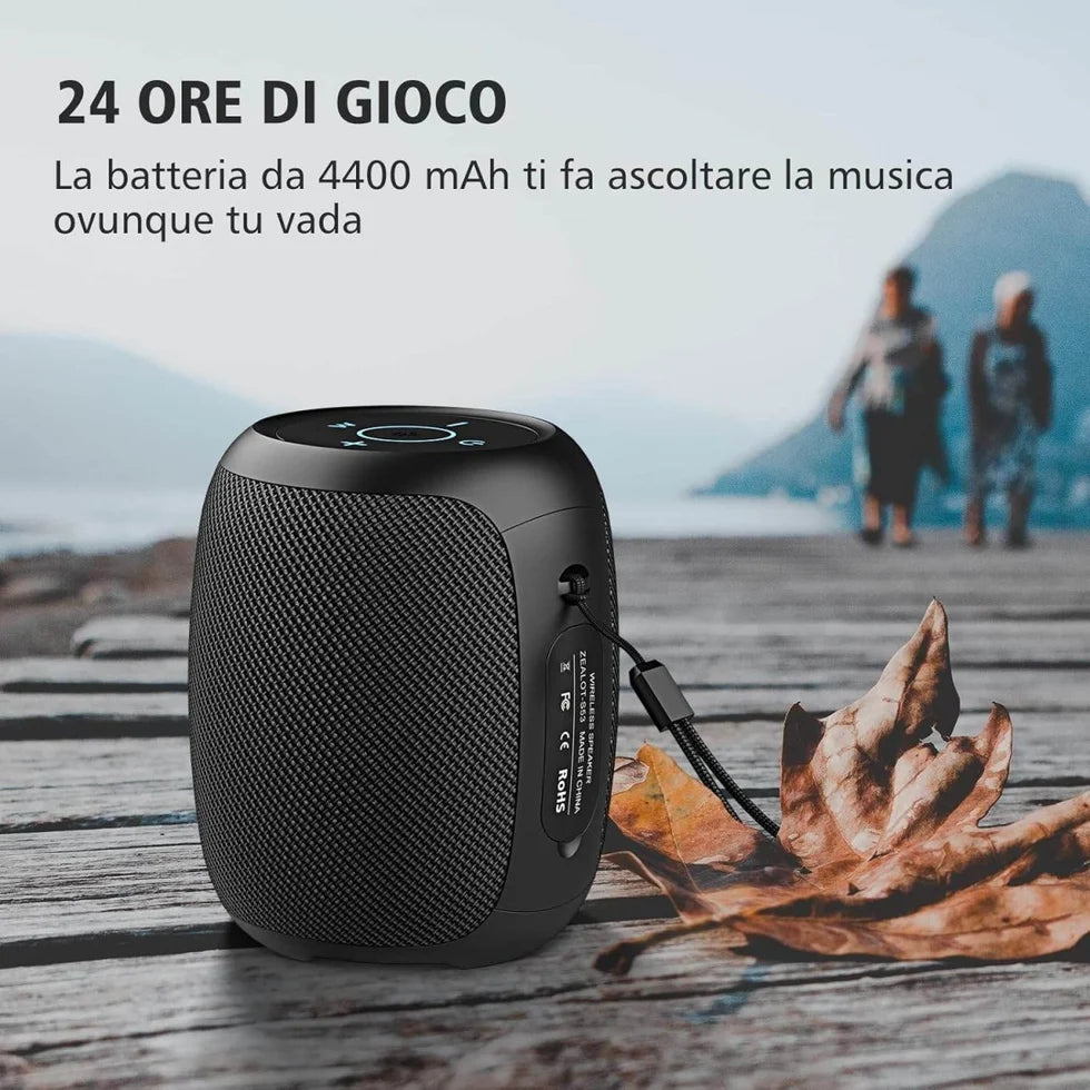 ZEALOT S53 Portable Bluetooth Speaker – Wireless, Dynamic Party Lights, IPX6 Waterproof