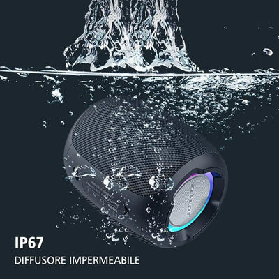 ZEALOT S53 Portable Bluetooth Speaker – Wireless, Dynamic Party Lights, IPX6 Waterproof