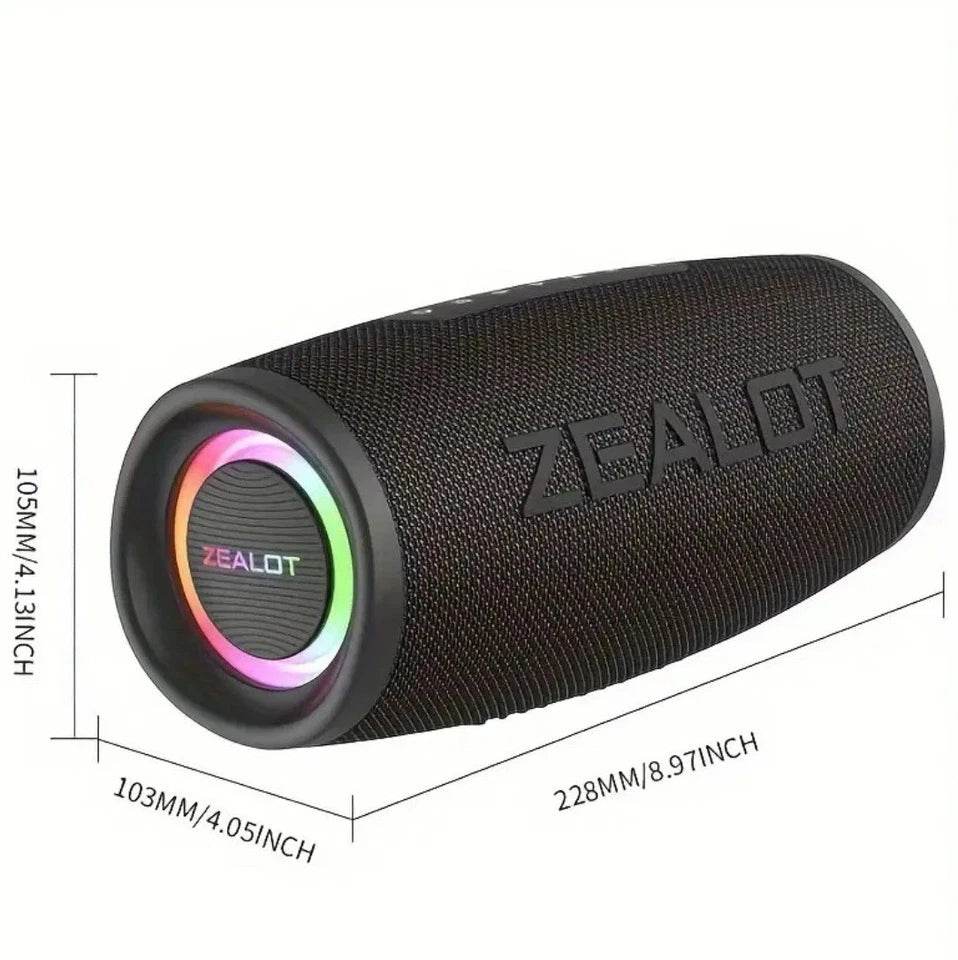 ZEALOT S56 40W Portable Bluetooth Speaker – 8000mAh Battery, IPX6 Waterproof, RGB Lights