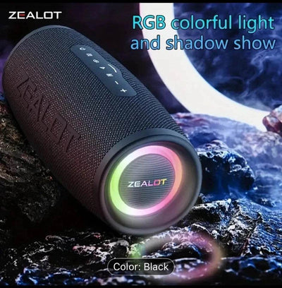 ZEALOT S56 40W Portable Bluetooth Speaker – 8000mAh Battery, IPX6 Waterproof, RGB Lights