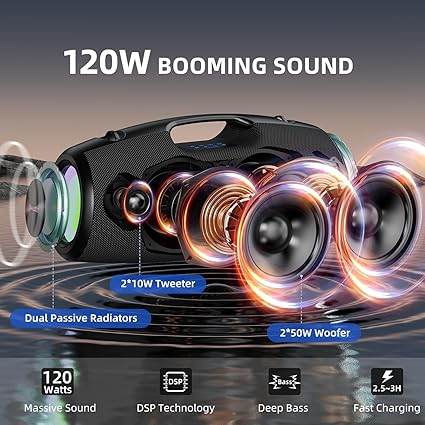 ZEALOT S78 Portable Party Speaker – 120W High Power, RGB Lights